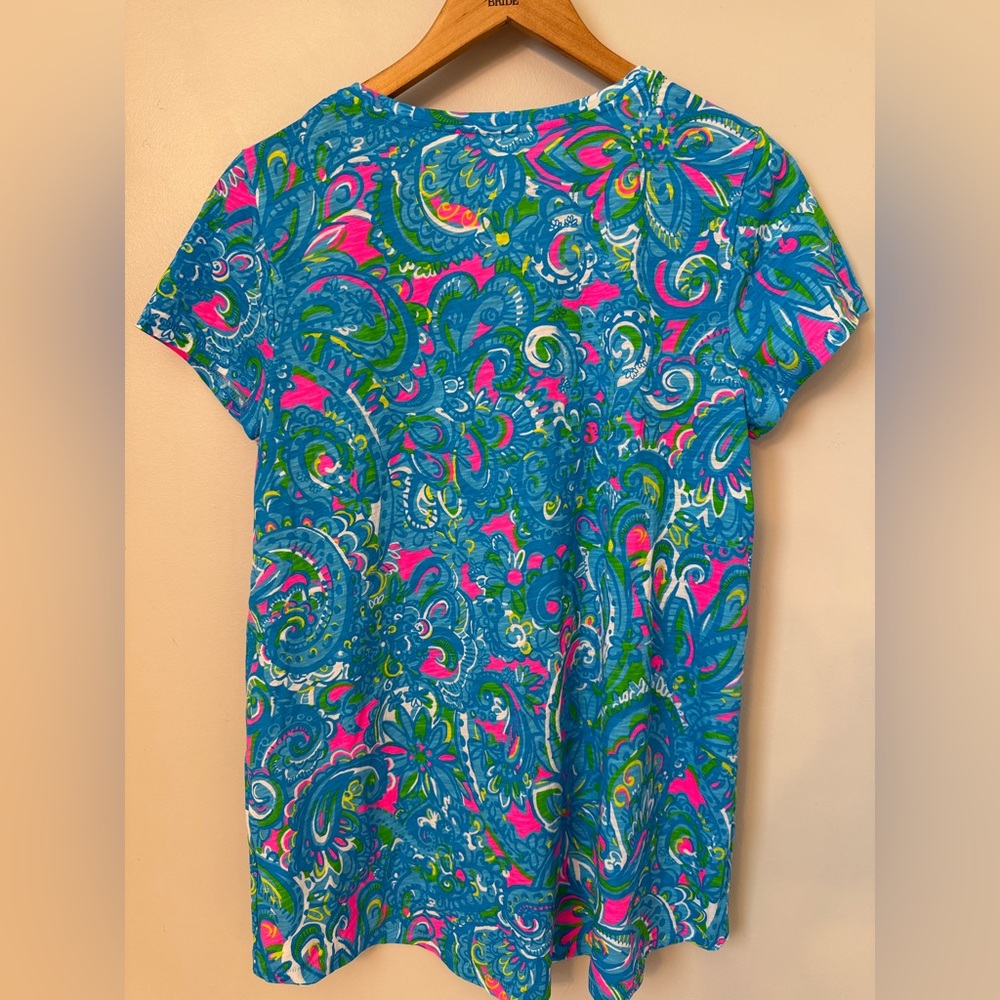 🌼Lilly Pulitzer Hey Gull Friend Etta V-neck Tee 100% Cotton 🌼 - Picture 2 of 6